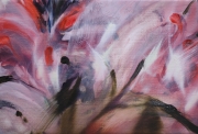 Milène Sanchez, Red light and alpha waves III, 2023, Huile sur toile, 22 x 16 cm