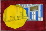 Georges Rousse, Projet 25, Turin, 2019, aquarelle sur papier, 23,5 x 35 cm