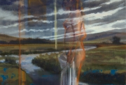 Olivier Masmonteil, Lost river, 2020, oil on canvas, 41x33cm