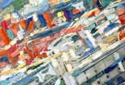 Erik Schmidt, Rainbow city, 2022, oil on canvas, 180 x 120 cm