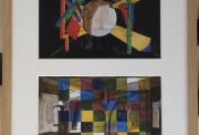 Georges Rousse, projet Bourgoin-Jallieu, 2011, aquarelle sur papier, 2 dessins 14 x 21 cm, courtesy galerie Claire Gastaud