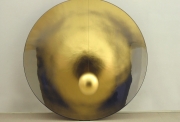 Galileo-Galiei, 2004, acier, inox poli miroir, 190x210cm, acier doré 18cm