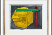 Georges Rousse, Ivry, 2021, Watercolor on paper, 22 x 16,5 cm