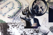 Alain Josseau, I comme Icare, détail, 2018 crayon de couleur, aquarelle et craie, 150 x 315 cm, copyrigth a.Josseau, courtesy galerie Claire Gastaud