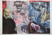 Erro, Hommage au Greco, 2019, Collage sur papier, 29 x 40 cm, œuvre unique