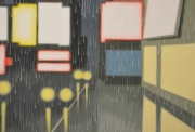 Henni ALFTAN, Rain in the City, 2017, huile sur toile, 195 x 114cm