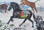 Nazanin Pouyandeh, Les bohémiens en voyage, 2014, 130 x 162 cm