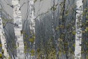 Hilary Dymond, sans titre, Winter Paths, 2014, huile sur toile, 100x100cm