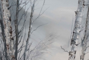 Hilary Dymond, sans titre, Winter Paths, 2014, huile sur toile, 60x60cm