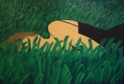 Henni ALFTAN - Down the Rabbit Hole, 2015, huile sur toile, 130x195cm