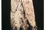 Sans titre, If taillé 2012 Bois gravé 155 x 105 cm  Cadre en frêne