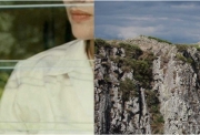 Anne-Sophie Emard, Elisabeth - Série Personnage Paysage, 2012, duratrans sur caisson lumineux, cadre chêne, 176,5x50 cm