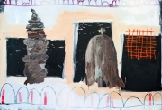 Florence Reymond, Montagnes noires, série des Montagnes, 2013, huile sur toile, 156x116cm (2)