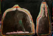 Florence Reymond, Montagnes noires, série des Montagnes, 2013, huile sur toile, 156x116cm