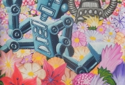 Robots printaniers, Acrylique sur toile, 94 x 95 cm