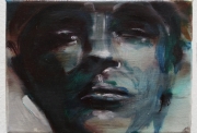 Milene Sanchez, Face series #4, 2023, huile sur toile, 24 x 17 cm