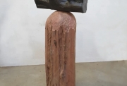 ROLAND COGNET, If, 2021, Signed and dated on the side Sequoia, bronze, 140 x 40 x 63 cm