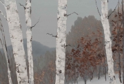 Hilary Dymond, sans titre, Winter Paths, 2014, huile sur toile, 120x120cm