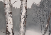 Hilary Dymond, sans titre, Winter Paths, 2014, huile sur toile, 60x60cm