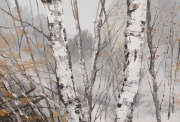 Hilary Dymond, sans titre, Winter Paths, 2014, huile sur toile, 80x80cm